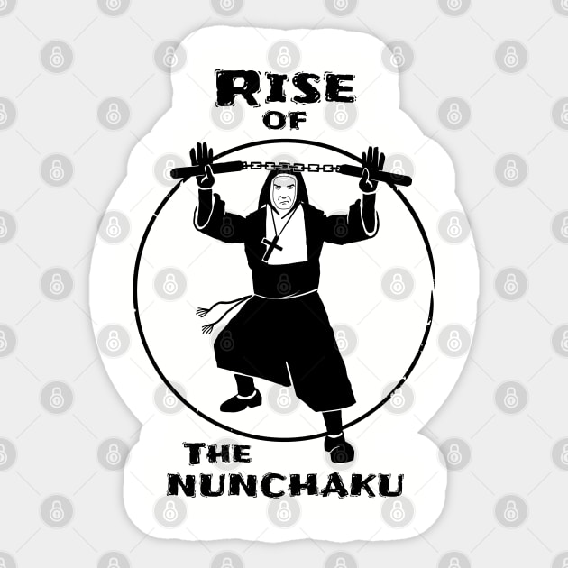 Rise Of The Nunchaku Nun Funny Martial Arts Pun Sticker by atomguy